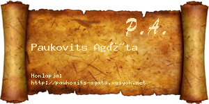 Paukovits Agáta névjegykártya